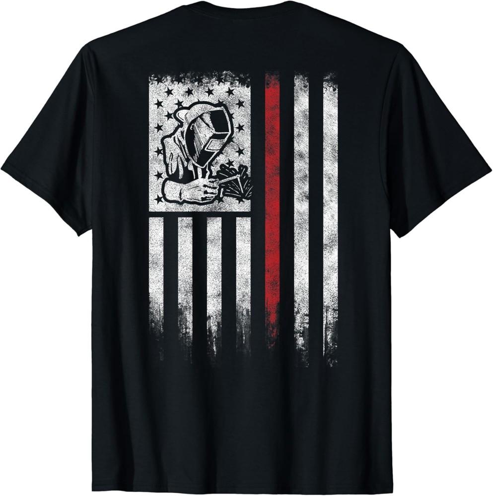 Сварщик Винтаж США Американский Флаг Патриотический Сварочный Подарок Футболка Унисекс Футболка S