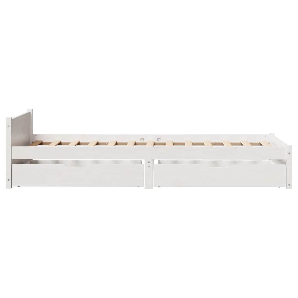 Solid Wood Bed Without Mattress White 90x190 Cm Pine Wood