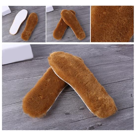 2 pares de plantilla de zapato inserto otoño invierno cálido grueso mezcla de lana peluda amortiguación suave hombres mujeres bota de nieve suela interior almohadilla de pie