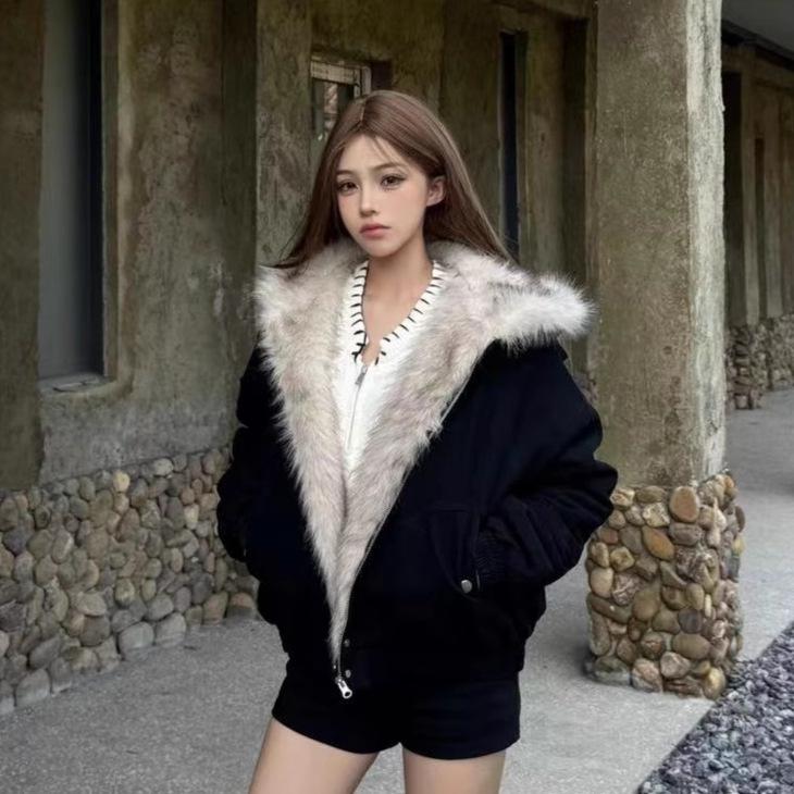 Mount Carving Winter New Jacket American Thickened Sweet Cool Down Cotton Jacket Cotton Jacket Cute Jacket