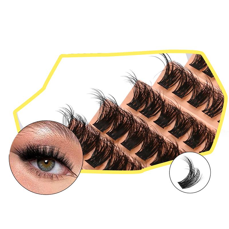 120Pcs Diy Lashes Extension Kit Fluffy Lash Clusters Set Individual Eyelashes With Bond Seal And Lash Tweezer Makeup At Home