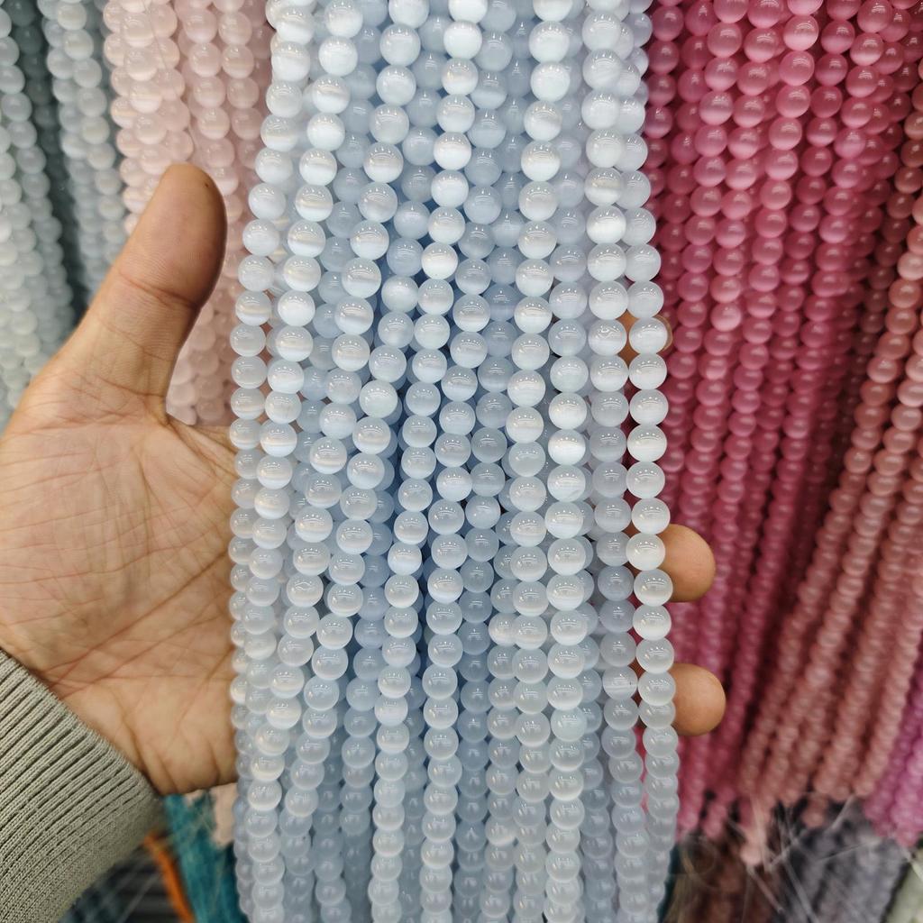 6mm Katzenaugenstein Runde lose Perlen für DIY Schmuckzubehör und Bastelarbeiten