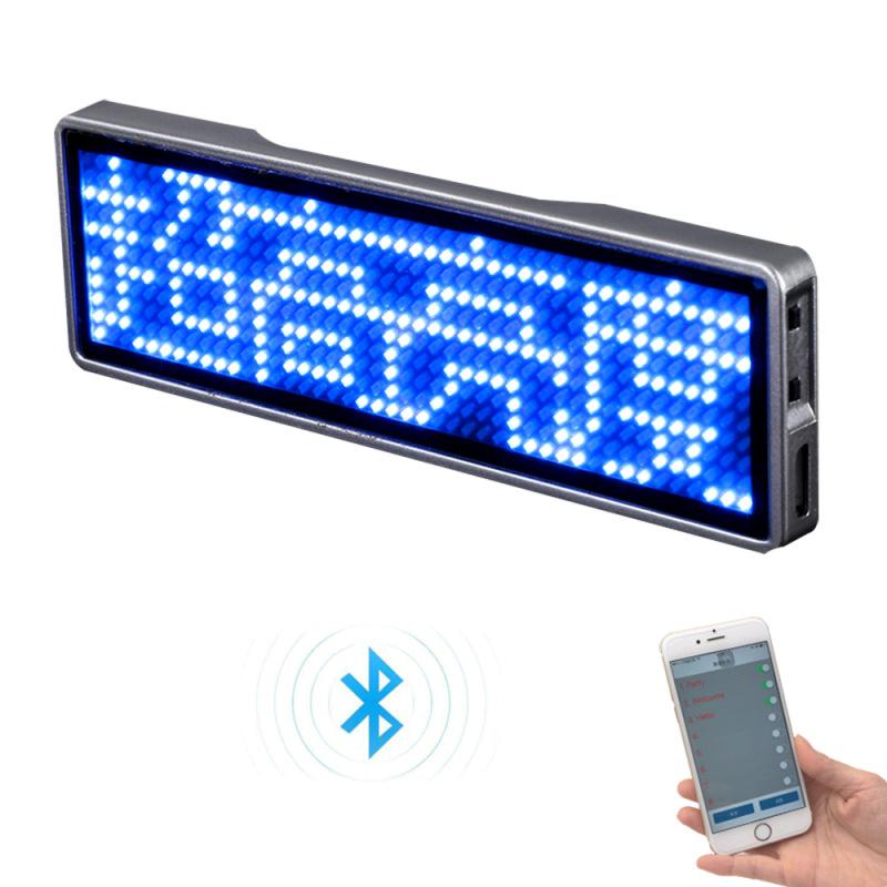 Bluetooth LED Badge Business Card Screen - Changeable Text, Scrolling Display, Mobile Adapter, Ideal for Ride-Hailing ID.