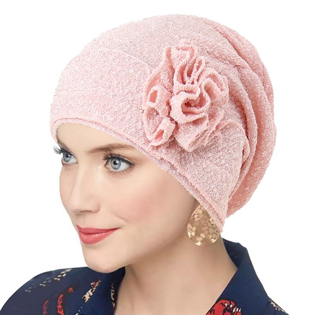 Nové dámské zlaté stříbrné turbanové čepice chemo bandana hidžáb plisovaná indická čepice turbante klobouk dámský šátek na vlasy muslimská pokrývka hlavy