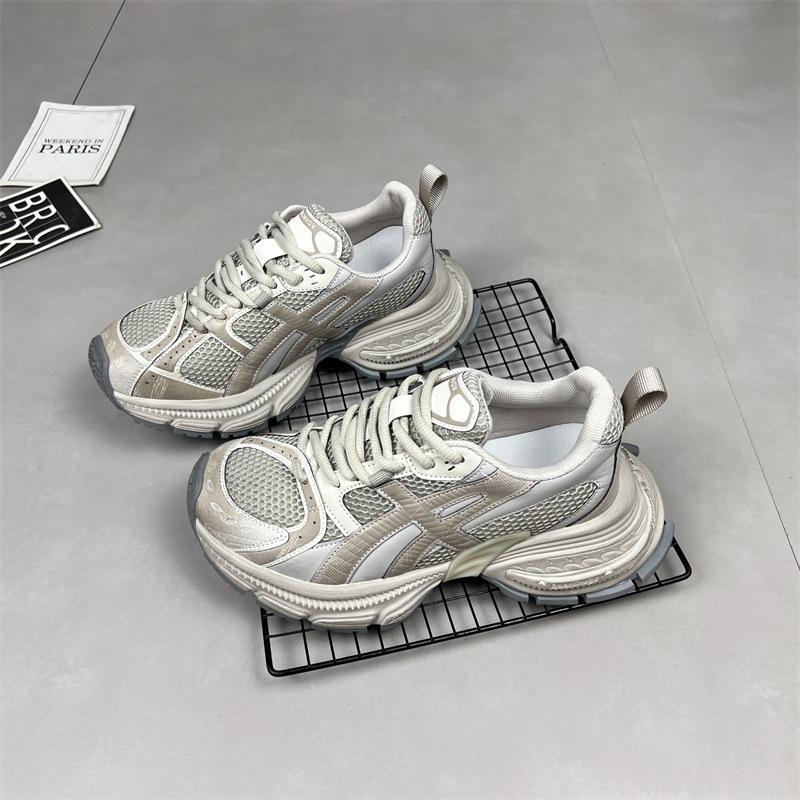 

Leather platform dad shoes women s spring 2025 new mesh breathable old polished light sports and leisure shoes 40 хаки
