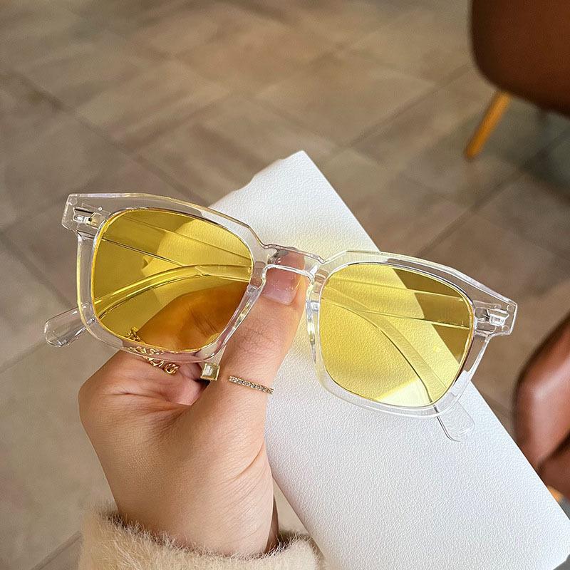 Classic Retro Rice Nail Sunglasses Retro Square Frame Trendy Glasses Transparent Frame Sunscreen Sunglasses