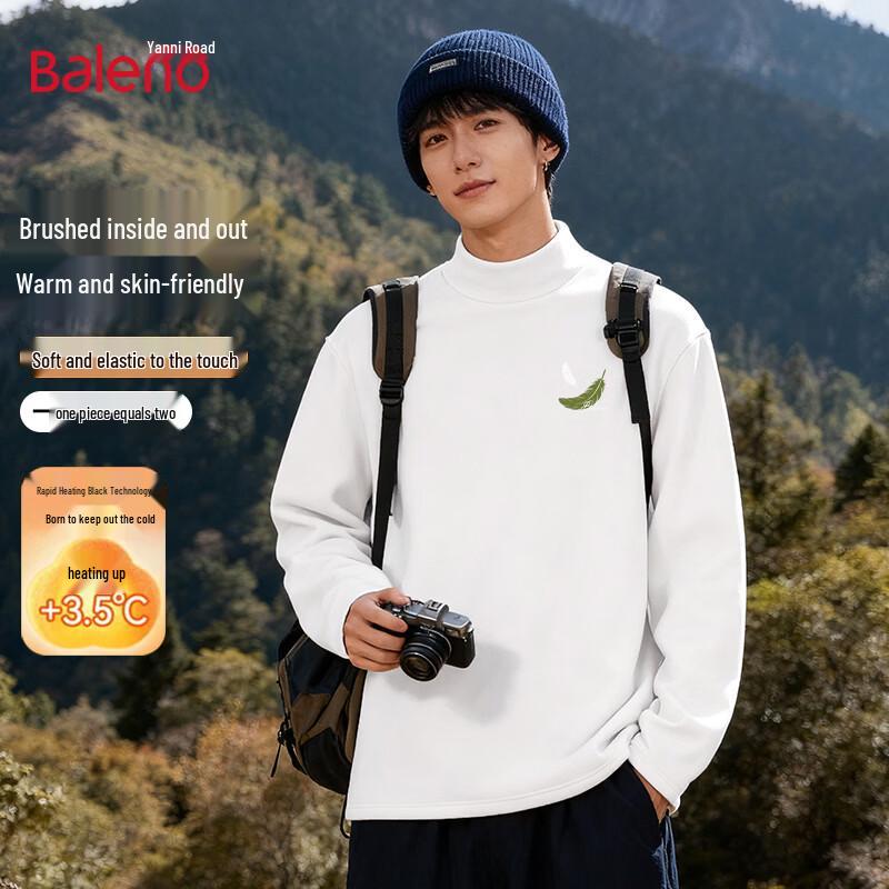 Baleno Men's Double-Sided Thermal Mock Neck Long Sleeve T-Shirt