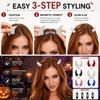 Magnetic Rhinestone Devil Horns Hair Clips - 2 Pairs Sparkly Cosplay Hair Accessories Set with Water Drop Pins, Secure No-Slip Hold for Halloween