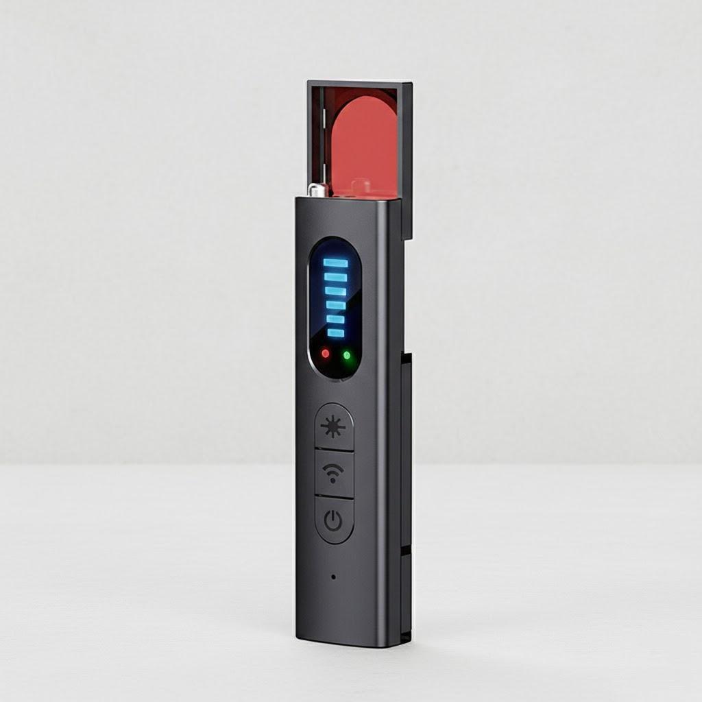 Детектор скрытых камер Антишпионский автомобильный GPS-трекер Беспроводной жучок RF-сканер Устройство защиты безопасности чёрный