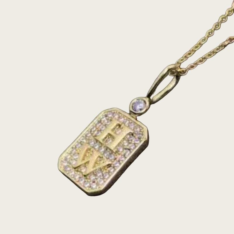 Seiko Luxe Full Diamond Perfume Bottle Necklace with Brand Logo: Trendy Minimalist Light Luxury. Full Diamond Perfume Bottle [Rose Gold]