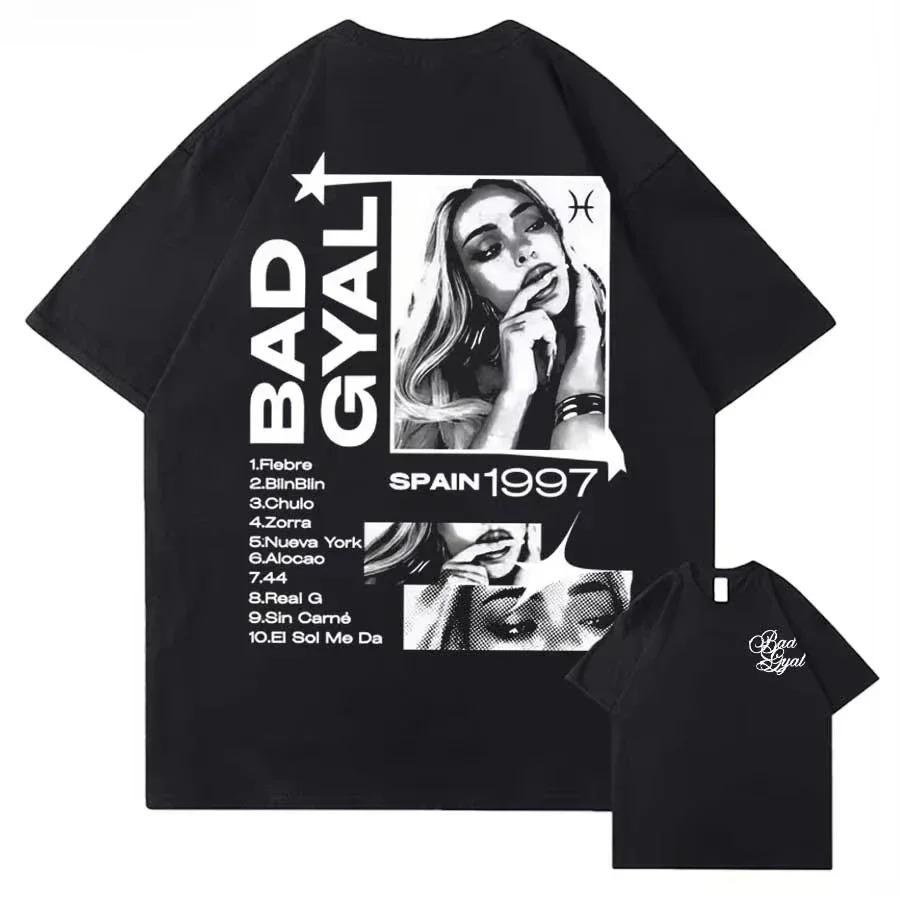 

2026 Summer Singer Bad Gyal Album Tour Graphic Cotton Printed T-shirt for Men Women Streetwear Tops Breathable Casual 4XL
