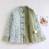 534 Winter Handmade Pure Cotton Floral Jacket - Chinese Retro Style for Middle-Aged and Elderly Women
