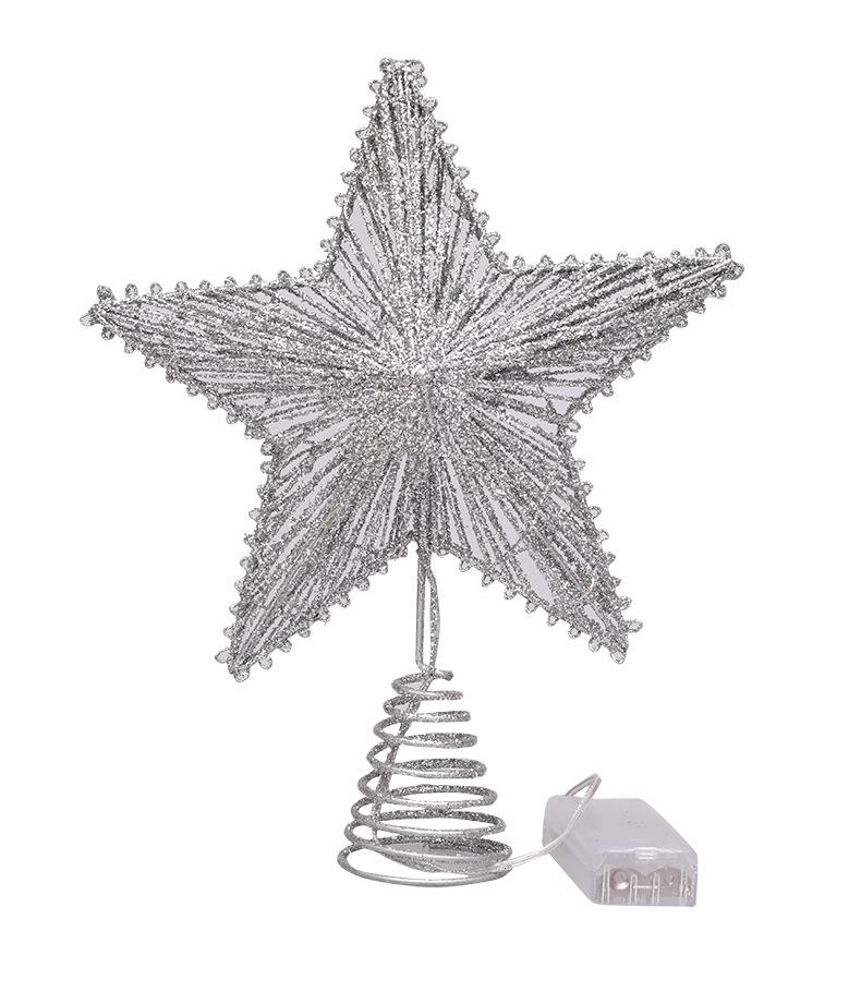 Estrella superior del árbol de Navidad del brillo con las luces LED adorno brillante de la copa del árbol de Navidad para la decoración del festival de Navidad del hogar