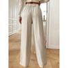 New Vertical Floor Length Casual Pants, High Waisted Pants, Loose and Elegant Straight Leg Women's Niche Design, Solid Color Pants