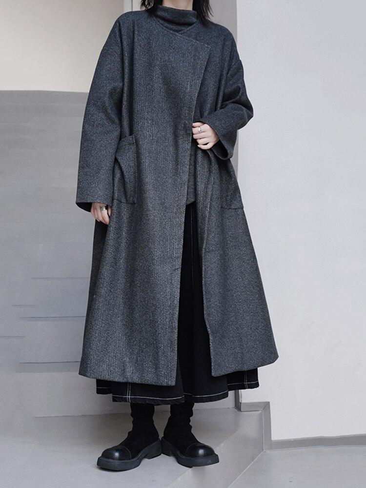 Xitao Volný jednobarevný patchwork Elegantní kabát s temperamentními směsmi SMH1014