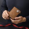 Solid Color Men's Wallet Zipper Leather Coin Purse Luxury Business Card Holder  Gift