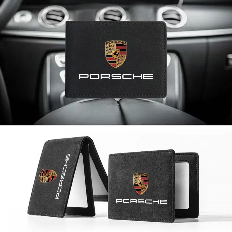 PU Lær Kredittkortetui Bilkjøredokumenter Beskyttelsesetui For Porsche Boxster Cayenne Panamera Macan Cayman 911 918 996 917 991