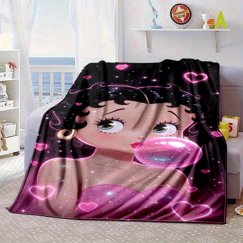 laday In Red Dress Blanket Flannel Blanket for bed, sofa, Camping, Hiking, Picnic Essentials, gift for family Fan gifts