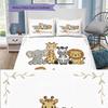 Custom Name,Cute Safari Animal Series Pattern Bedding Home Decoration Birthday Gift ( 1 Duvet Cover + 2 Pillowcase, Without Core),fan Merchandise.