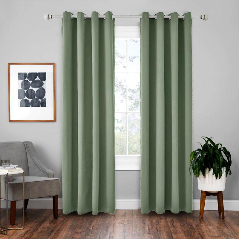 Blackout Thermal Insulation Curtain High Density Polyester Solid Color Window Drapes Modern Minimalist Decor for Bedroom Living Room