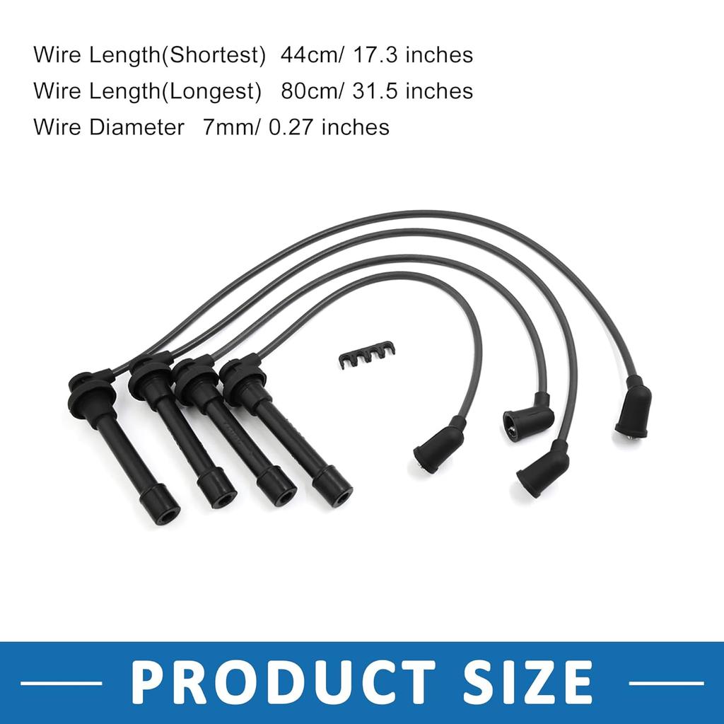 Auto Car Engine Spark Plug Cable 671-4179 Ignition Wire for Honda Civic 1999-2000 Set of 4