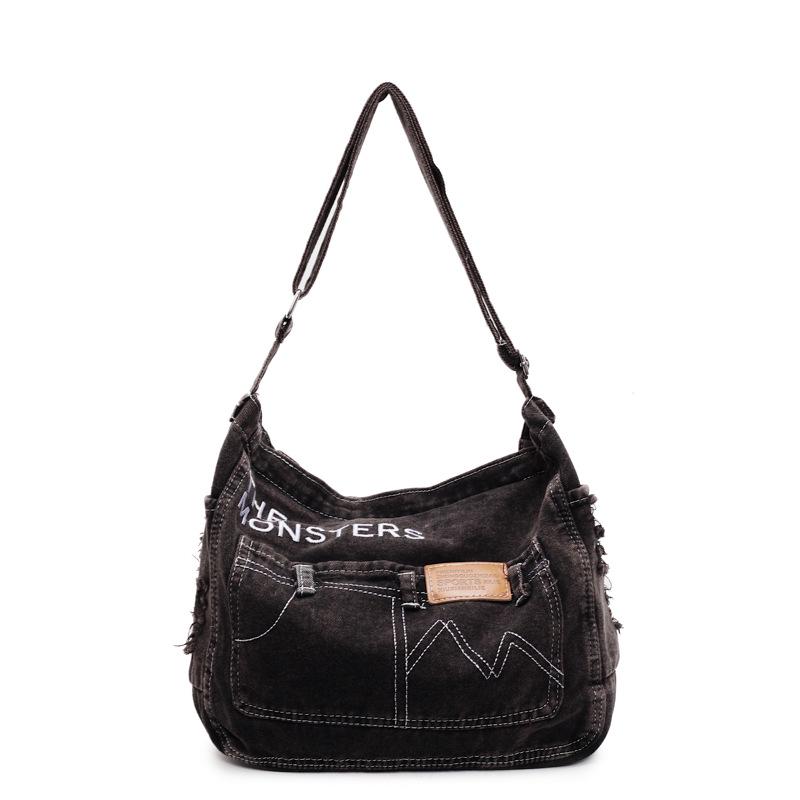 Korean Retro Distressed Women's Crossbody Tote Bag 2026