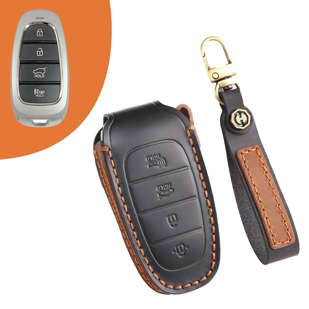 Suitable for New Style Hyundai IX35/IX45 Handmade Cowhide High-End Car Key Cases keychain