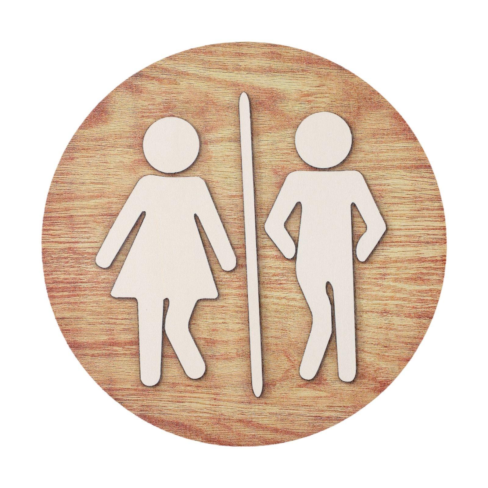 

Bathroom Wooden Sign Bathroom Creative Toilet Wall Sign Door Decoration золотой