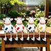 Decorazione Giardino in Resina a Forma di Mucca con Carina Statuina Appesa per Patio e Casa Regalo