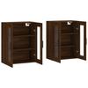 Wall Cabinets 2 Pcs Brown Oak Effect Particleboard