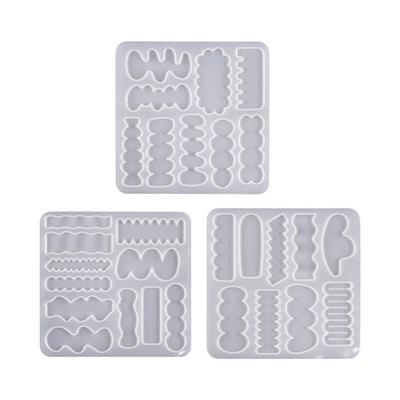 DIY Irregular Shape Hair Clips Casting Moulds Hair Pin Mold Silicone Resin Epoxy Barrette Mould Agate Crystal Epoxy Mold