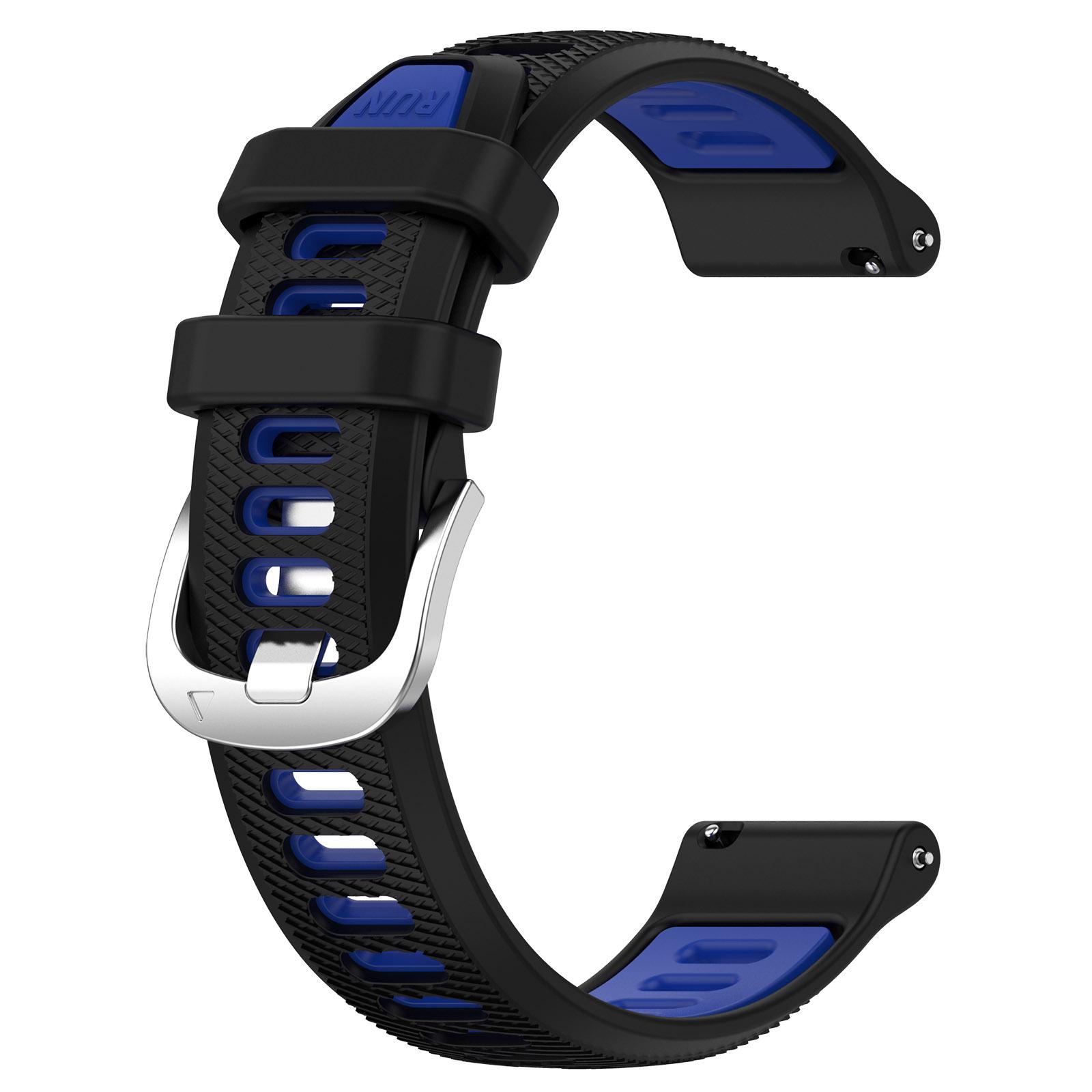 

Huawei GT/Garmin Forerunner 265 Silicone Strap - Two-Color Wristband (18/20/22mm) 22mm Two-Color Strap чёрный/синий