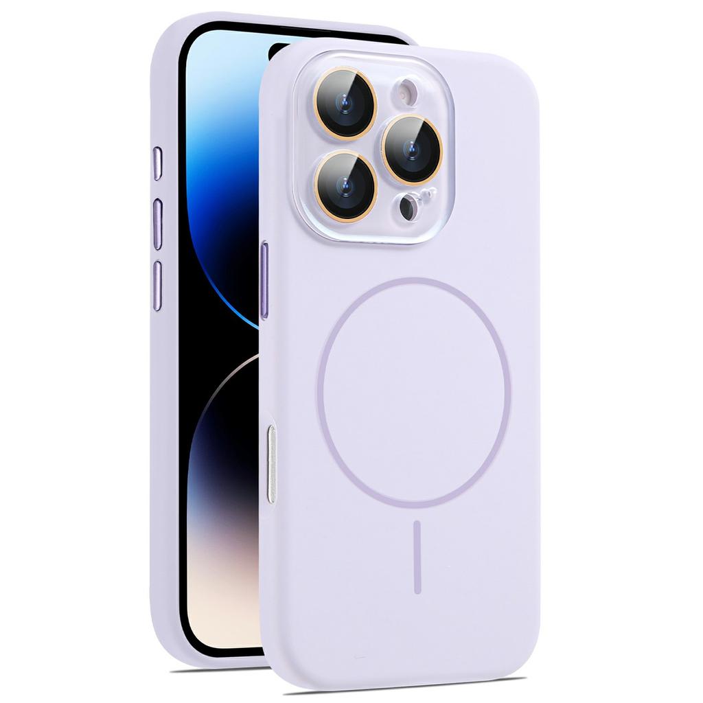 Für iPhone 16 Pro Max Hülle Kompatibel mit MagSafe Silikon Handyhülle mit Kameraobjektiv Vollständiger Schutz