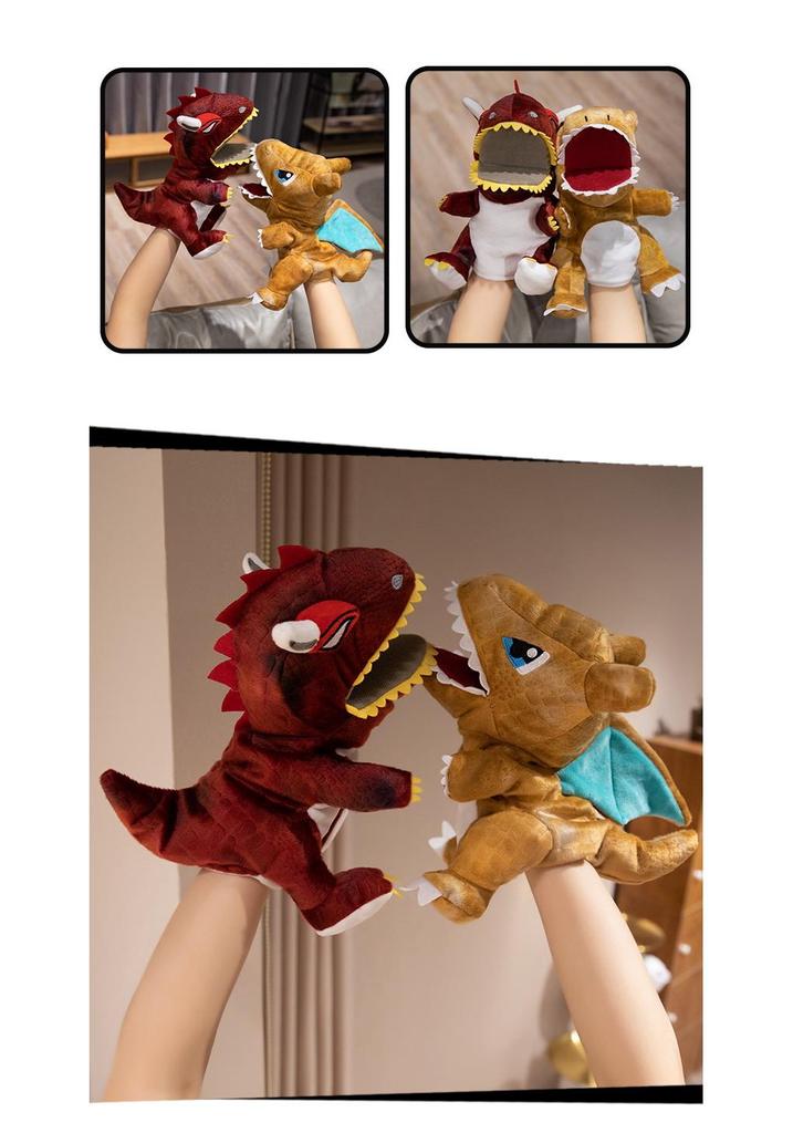 Movable Mouth Dinosaur Plush Hand Puppet - Cartoon Animal Toy & Birthday Gift