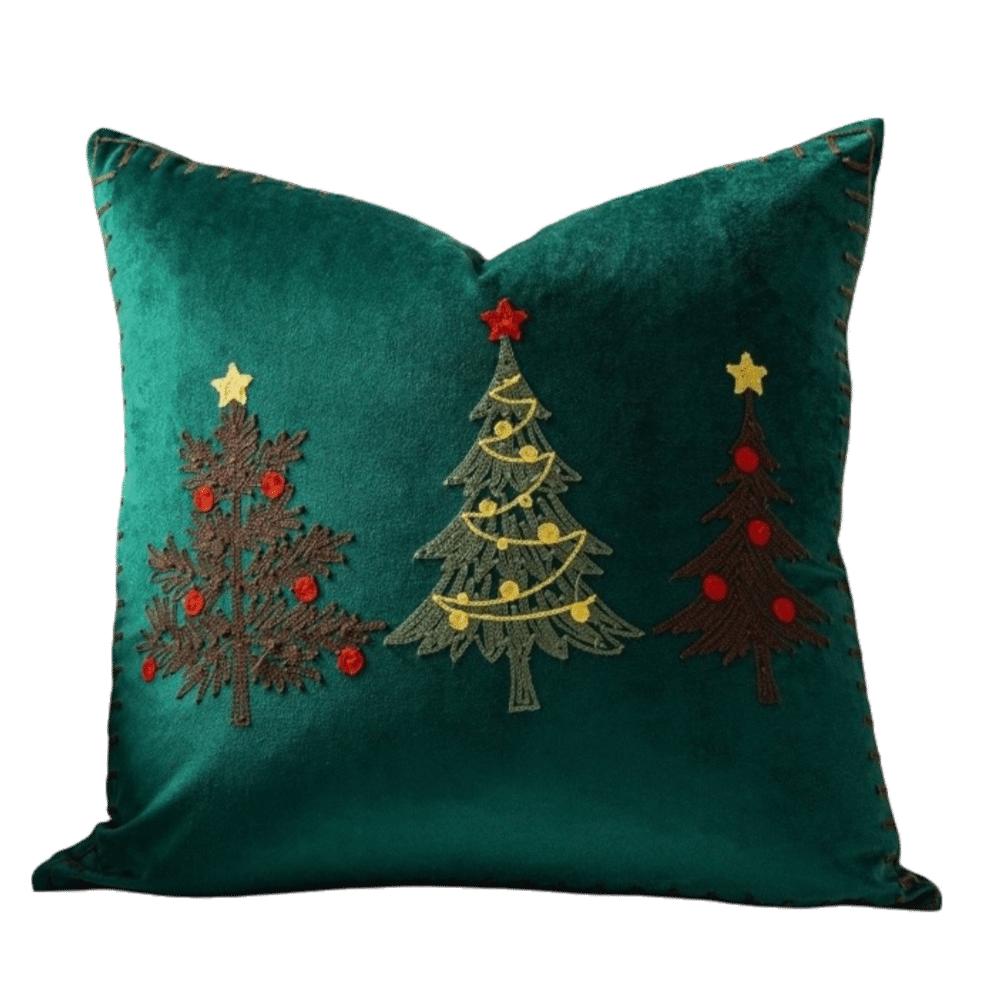 18 x 18 in Christmas Pillow Cover Short Plush Xmas Tree Pillowcase Cushion Slipcover  Sofa Decor