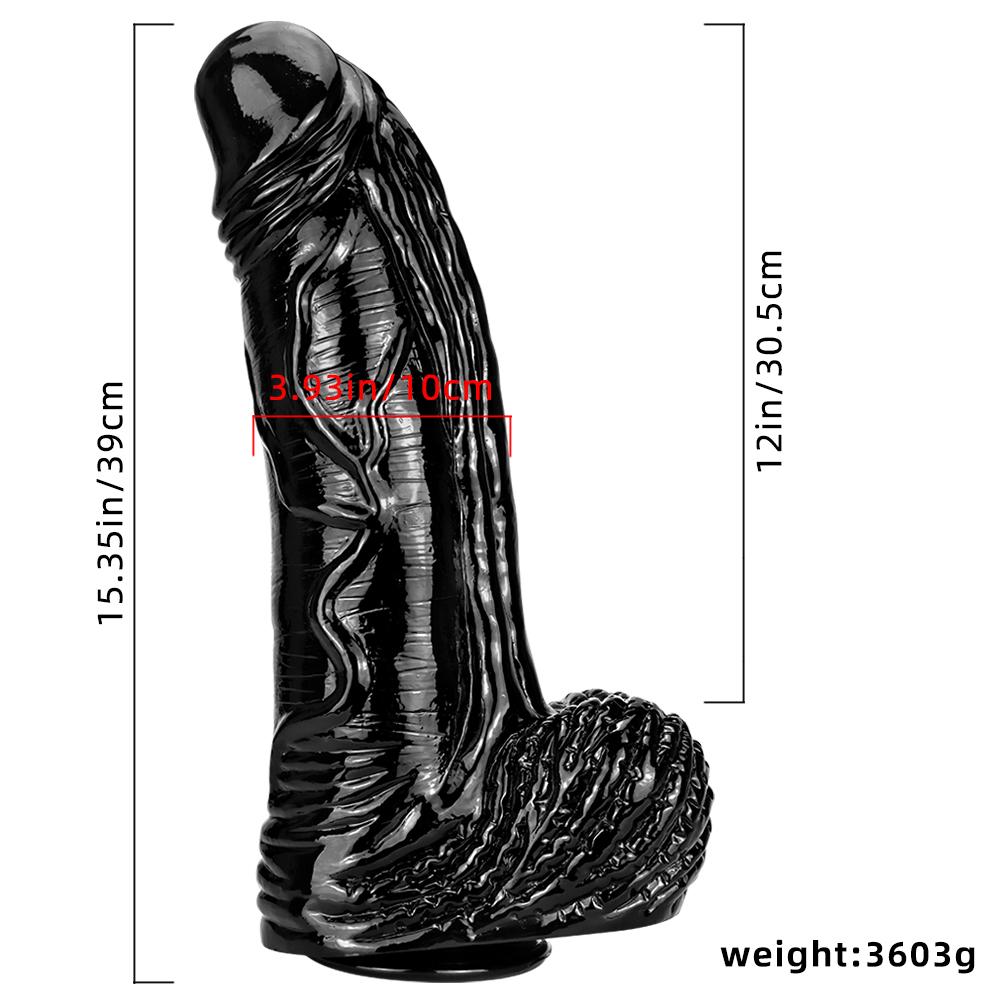 39*10cm  Stretching Giant Butt Plug Dildo Horse Penis Black Dick Fisting Pegging BDSM Slave Realistic Dildo Adult Sex Toy