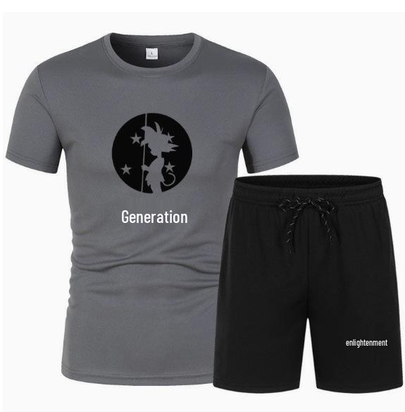 Anime Goku Mesh Sports T-shirt & Shorts Set - Breathable Basketball Uniform