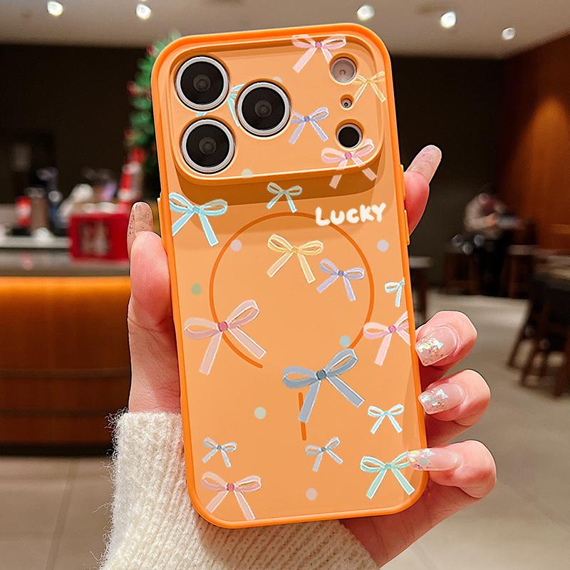 Butterfly Bowknots Pattern Case For iPhone 17 Pro Max Funda iPhone 16 15 14 13 Pro Max Magnetic For Magsafe Hybrid Slim Matte Cover