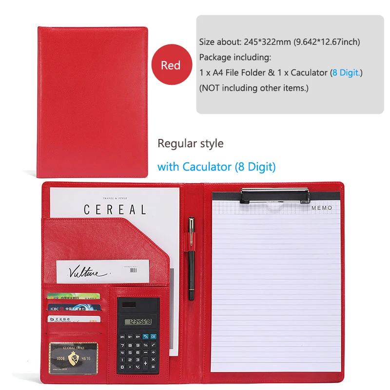 A4 Padfolio Man PU Padfolio File Folder Portfolio Business Document Holder Metal Clipboard Pad Document Organizer Holder Office