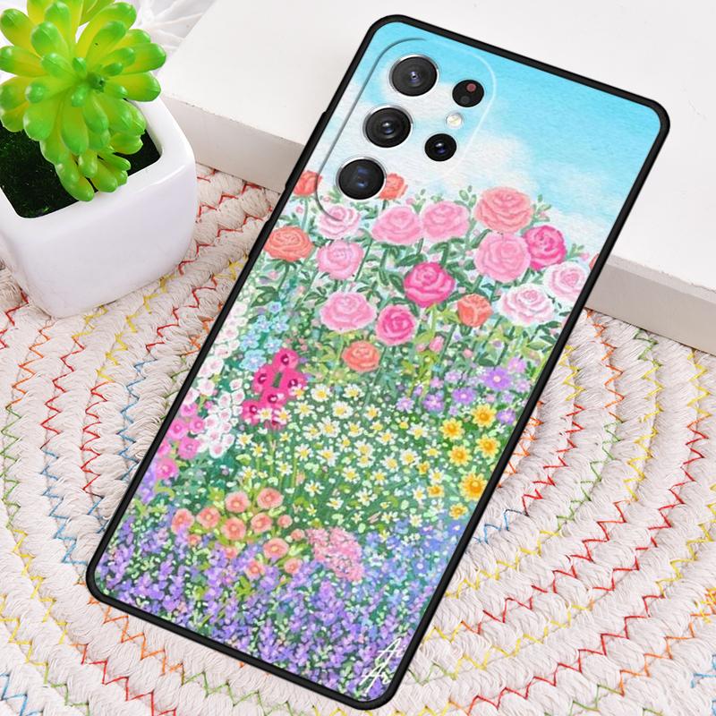 Colourful Flower Painting Art Phone Case for Samsung Galaxy note 10 pro S26 Ultra S23 S24 FE S25 S21 S22 PLUS shockproof Cove
