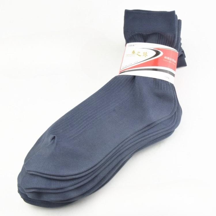 10 Pairs of Summer and Spring Men's Slip-on Silk Stockings with Heel, Durable Pearl-fiber Socks, Mid-calf Length, Business Style, Thin Version