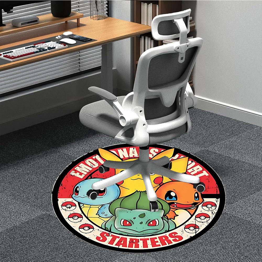 

1PC Pokemon Office Round Rug, Non-slip, Soft and Durable Office Rug for Interior Decoration, Perfect for Office yy250915109 80cm by 80cm