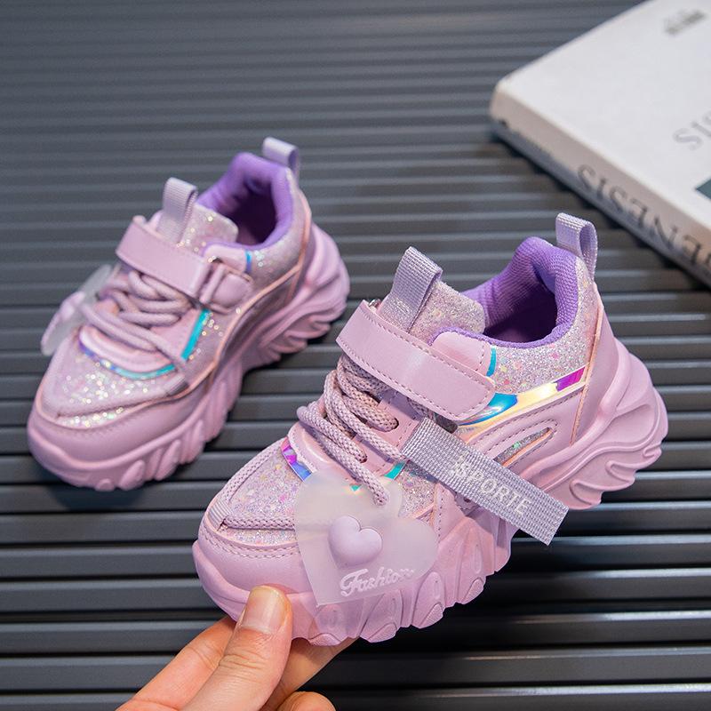 Children's Sports Shoes Girls Dad Shoes Autumn 2025 New Korean Version Casual Shoes Versatile Soft Sole Girls Running Shoes