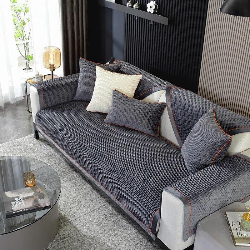 

Трехмерный бархатный чехол для дивана, тканевый чехол для полотенца, утолщенный, нескользящий, приятный для кожи, роскошный чехол для дивана для гостиной, подушка 70x70cm 1pc