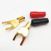Gold-Plated Copper Speaker Cable with Soft Rubber, Red & Black Banana, Y or U-Type Plugs