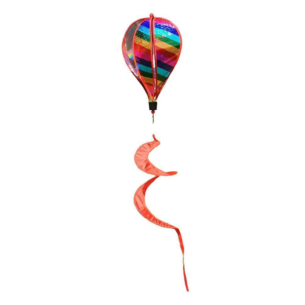 Giant Size Hot Air Balloon Rainbow Colors Plastic Material Wind Spinner Striped Tie Dye Transparent Film Hanging Wind Twister