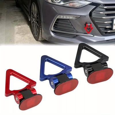 1pc, Universal Car & SUV Tow Hook, Racing Style, Triangle Track Design, Durable PC Material, Auto Accessories, External Mudguard Clamp
