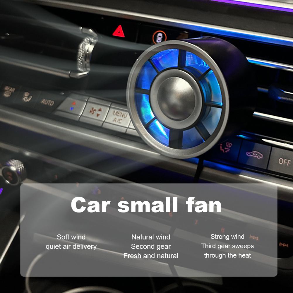 Vehicle-mounted Small Fan Air Conditioner Outlet Clamp Conditioner Colour Interior Usb Light Am J4V2