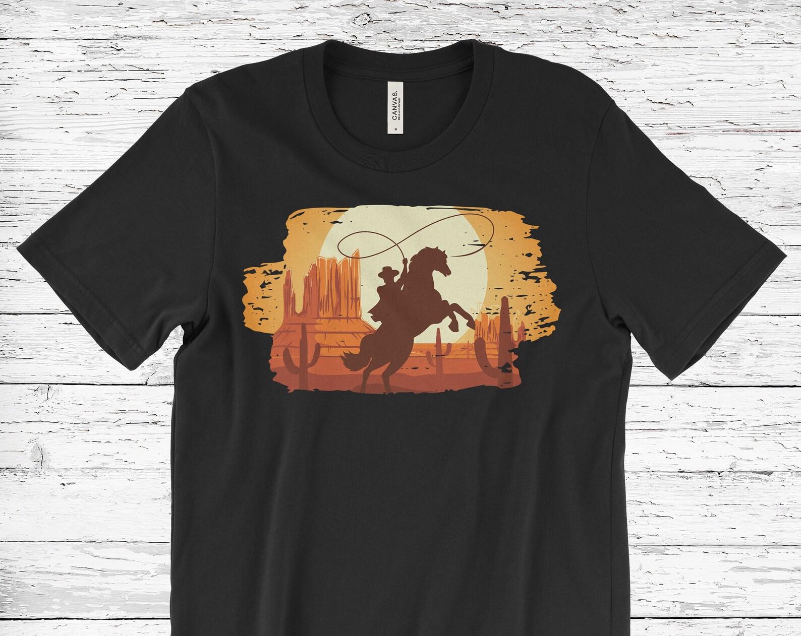 Western Horse Riding Rodeo Country Cowboy Vintage Retro Gifts T-Shirt, Horse Rider Birthday Present, Cowboys Cowgirls Costume, Rodeo Clowns, 150