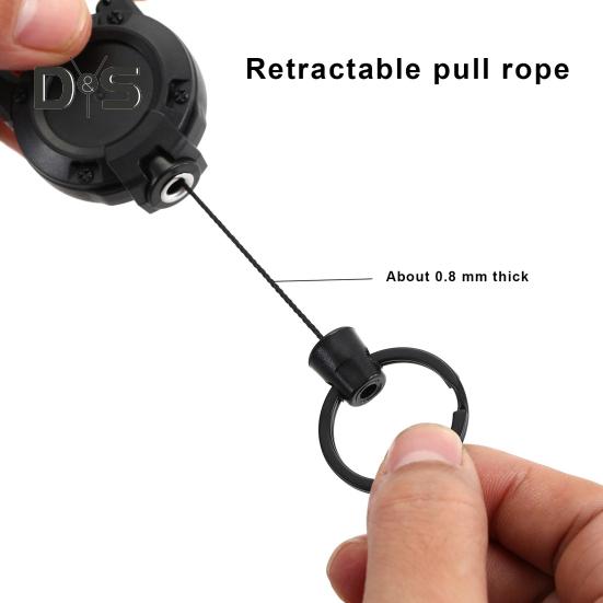 2Pcs Heavy Duty Retractable Keychain Badge Holder Multi Tool Carabiner Clip Keys Badges Tactical ID Reel with Retractable Cord